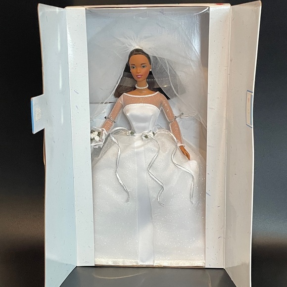 Barbie Blushing Bride Doll with White and Blue Accents - Picture 2 of 14